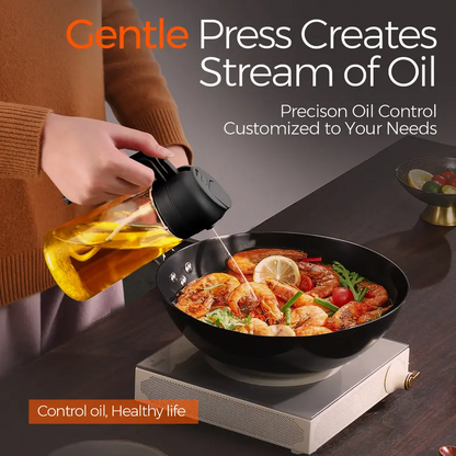 16oz 2-in-1 Glass Olive Oil Sprayer, Refillable Cooking Oil Dispenser for Kitchen & Grilling
