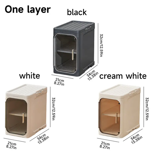 Slim Corner Storage Cabinet with Doors, 1–4 Tier Adjustable Organizer with Wheels for Bathroom, Kitchen & Small Spaces