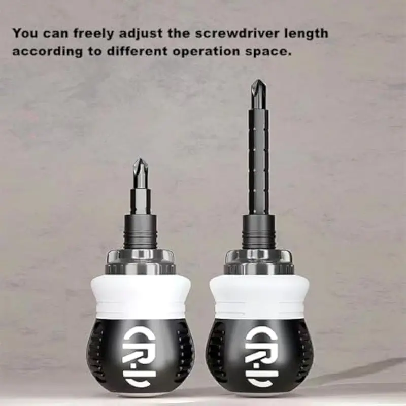 12-in-1 Ratcheting Screwdriver Set, Magnetic Multi-Bit Stubby Screwdriver Tool Kit for Home Repair & Workshop