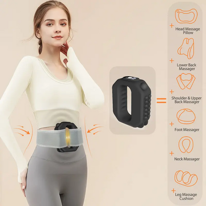 Mini Fascia Ring Muscle Recovery Device – Adjustable Strap, Cordless Rechargeable Massager for Waist & Back