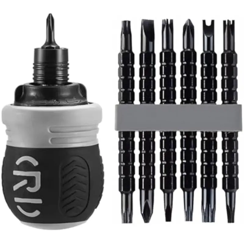 12-in-1 Ratcheting Screwdriver Set, Magnetic Multi-Bit Stubby Screwdriver Tool Kit for Home Repair & Workshop