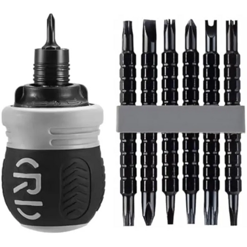 12-in-1 Ratcheting Screwdriver Set, Magnetic Multi-Bit Stubby Screwdriver Tool Kit for Home Repair & Workshop