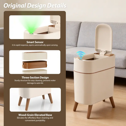 Smart Sensor Trash Can – Waterproof Automatic Motion Sensor Waste Bin for Bathroom, Kitchen & Bedroom